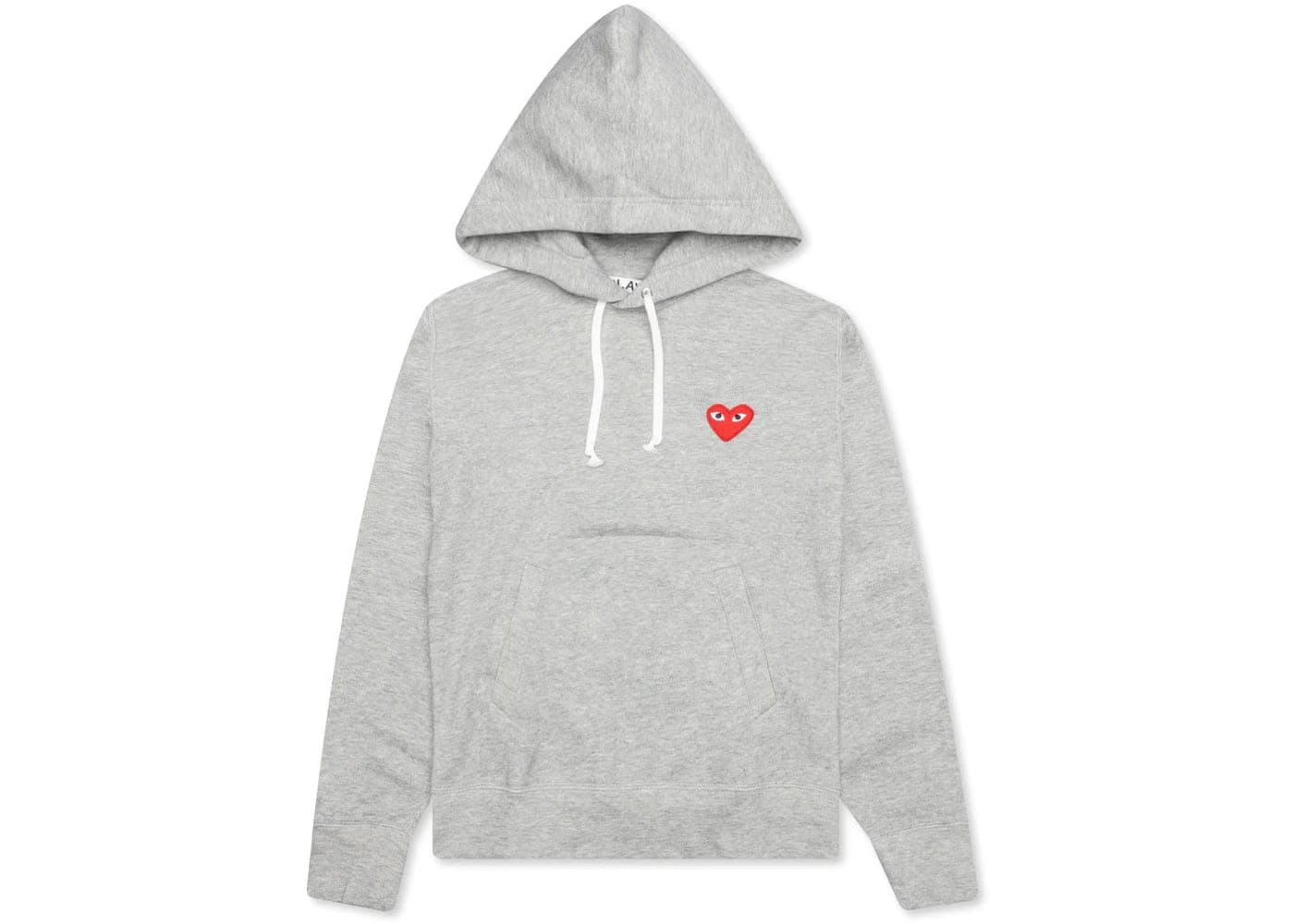 Comme Des Garcons Play Women'S Red Heart Hoodie Grey