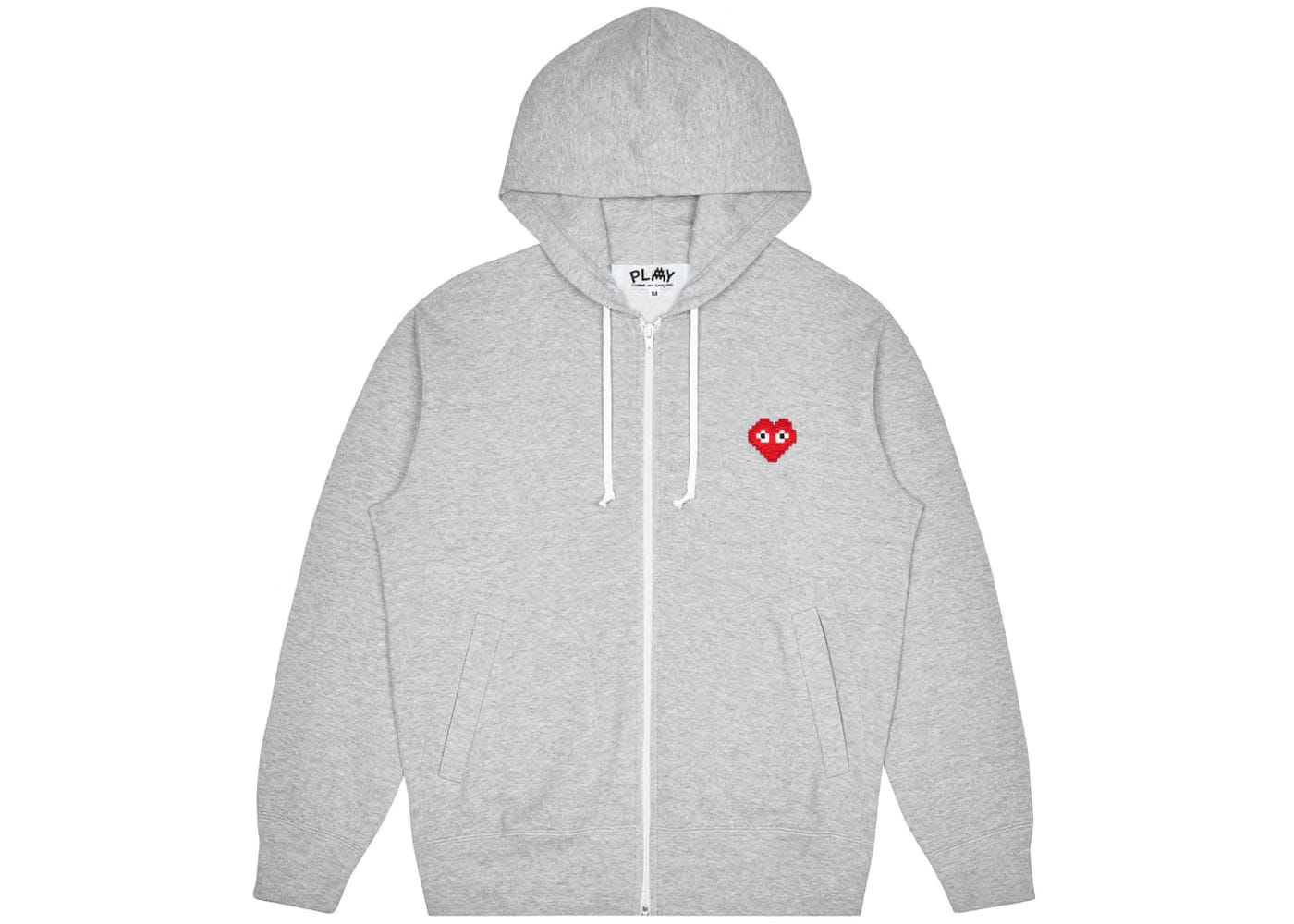 Comme Des Garcons Play x Invader Women'S Zip Up Hoodie Top Grey