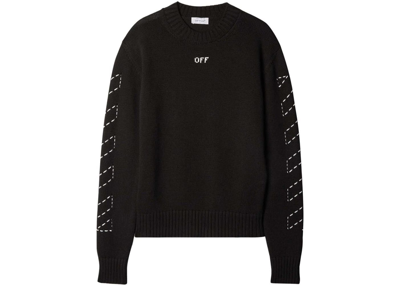 Off-White Stitch Arrow Diags Knit Crewneck Black/White