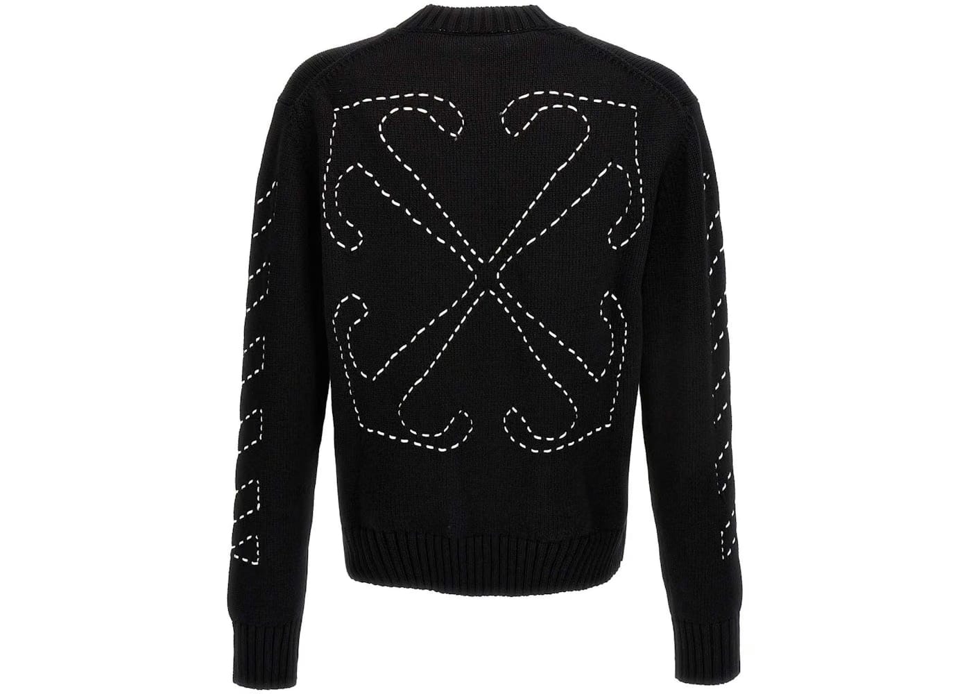 Off-White Stitch Arrow Diags Knit Crewneck Black/White