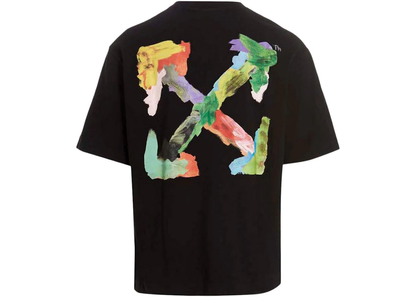 Off-White Brush Arrow Over Skate Shorts-Sleeve T-Shirt White/Multicolor