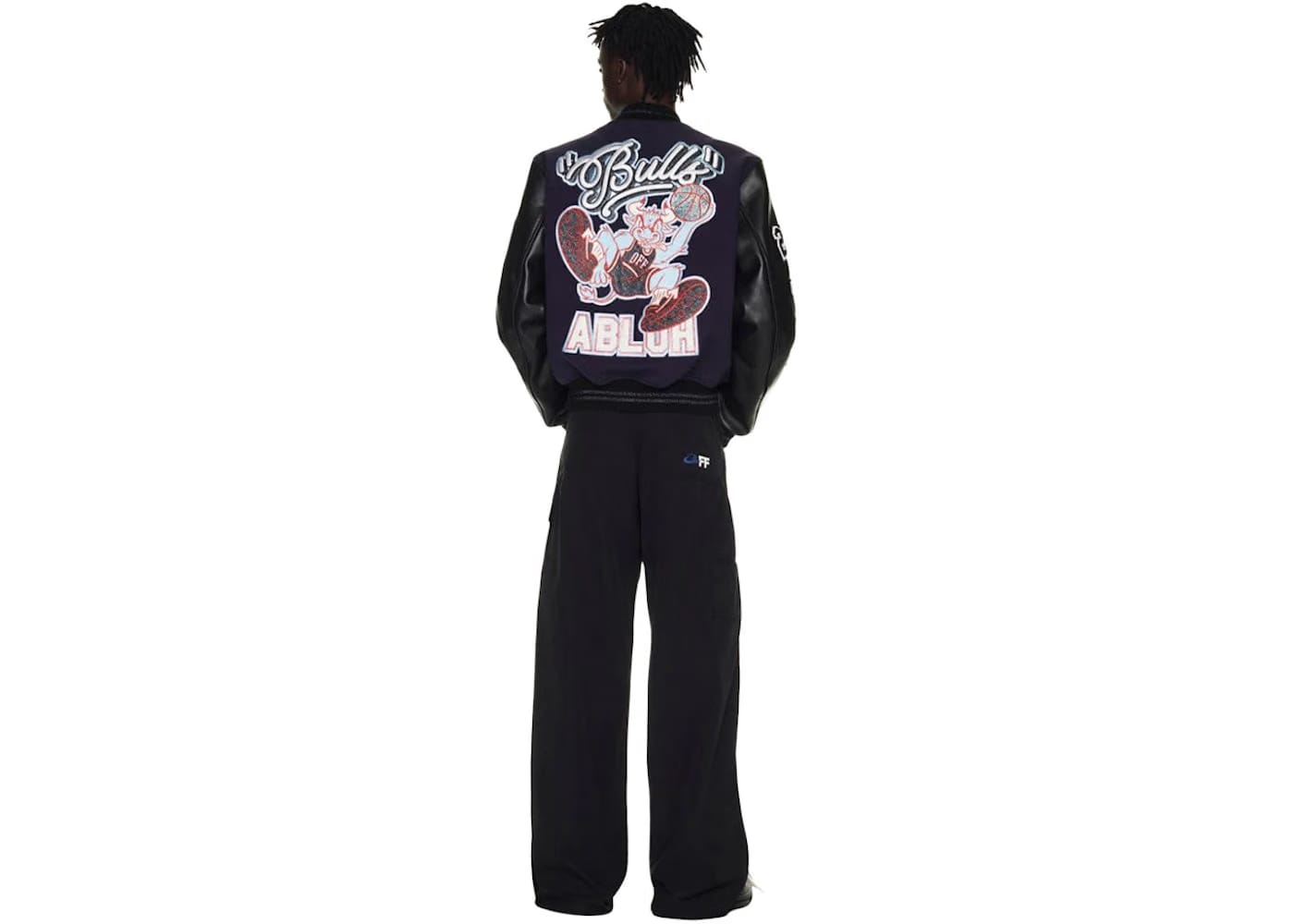 Off-White C/O Chicago Bulls Varsity Jacket Black