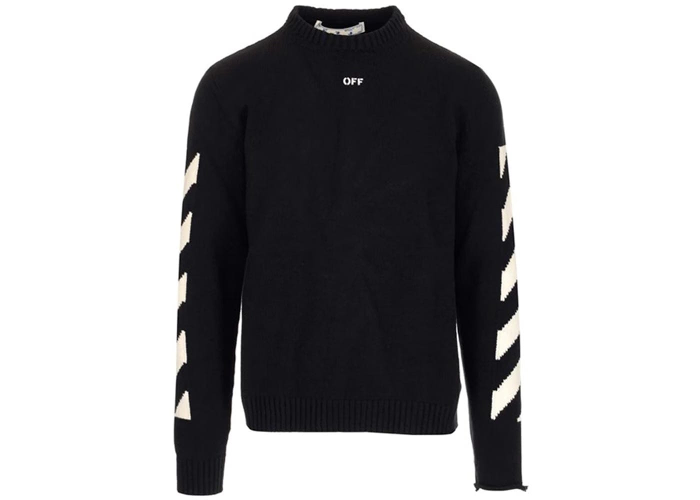 Off-White Diagonal Crewneck Knit Black/White