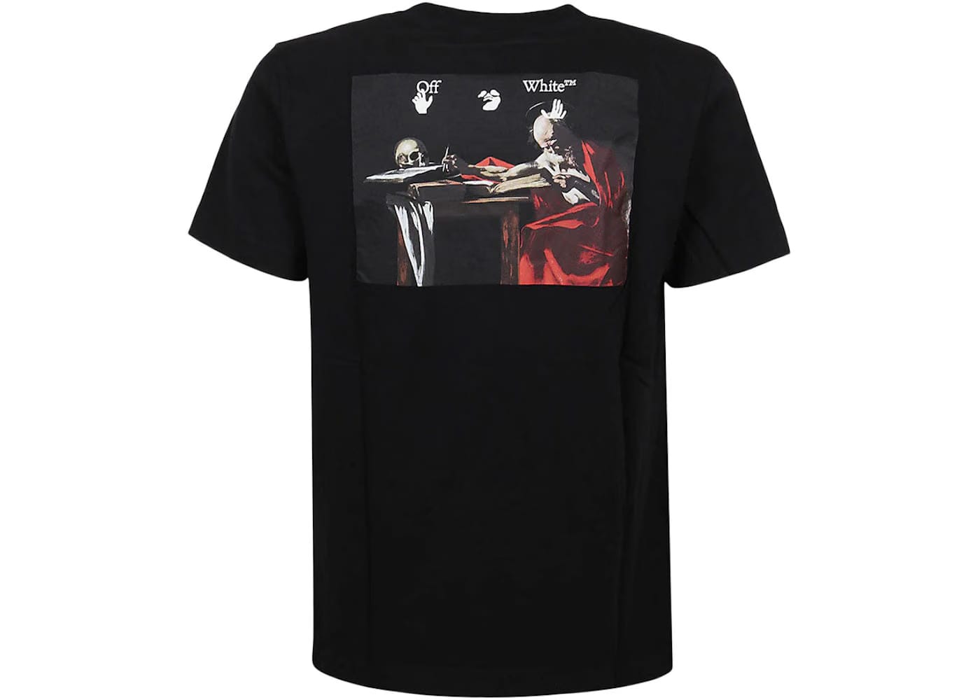Off-White Drowning Man Logo Caravaggio Saint Jerome Writing Print T-Shirt Black/Multi