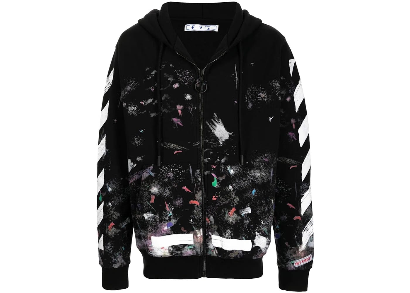 Off-White Galaxy Brushed Zip Up Hoodie Black