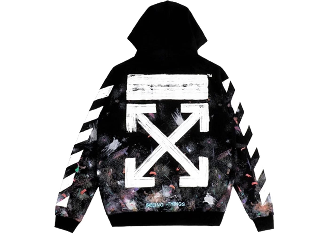 Off-White Galaxy Brushed Zip Up Hoodie Black