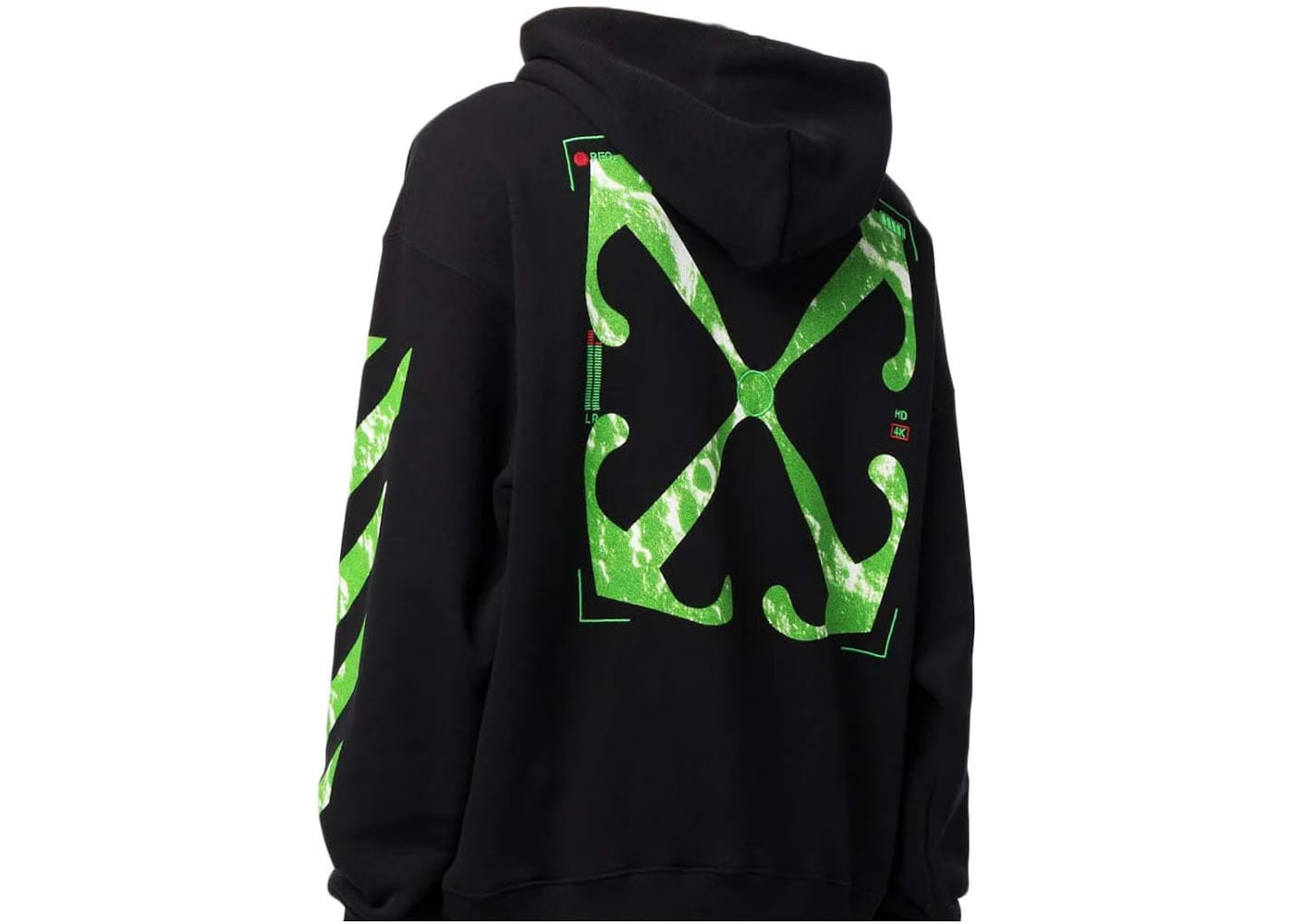 Off-White Moon Cam Arrow Skate Hoodie Black/Bright Green