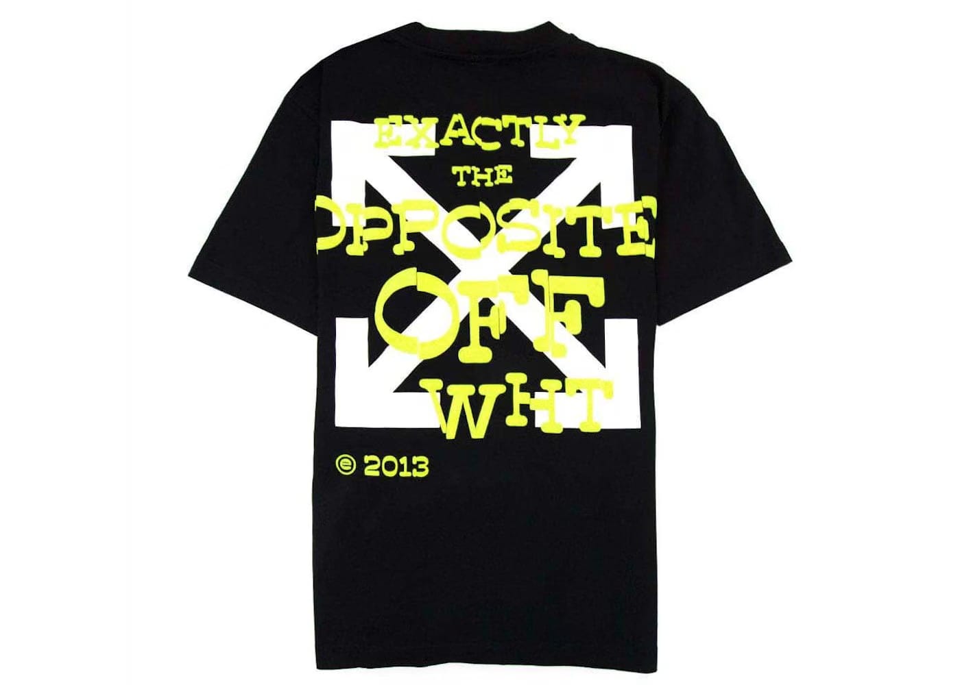 Off-White Opposite Arrow Slim Shorts-Sleeve T-Shirt Black/Lime