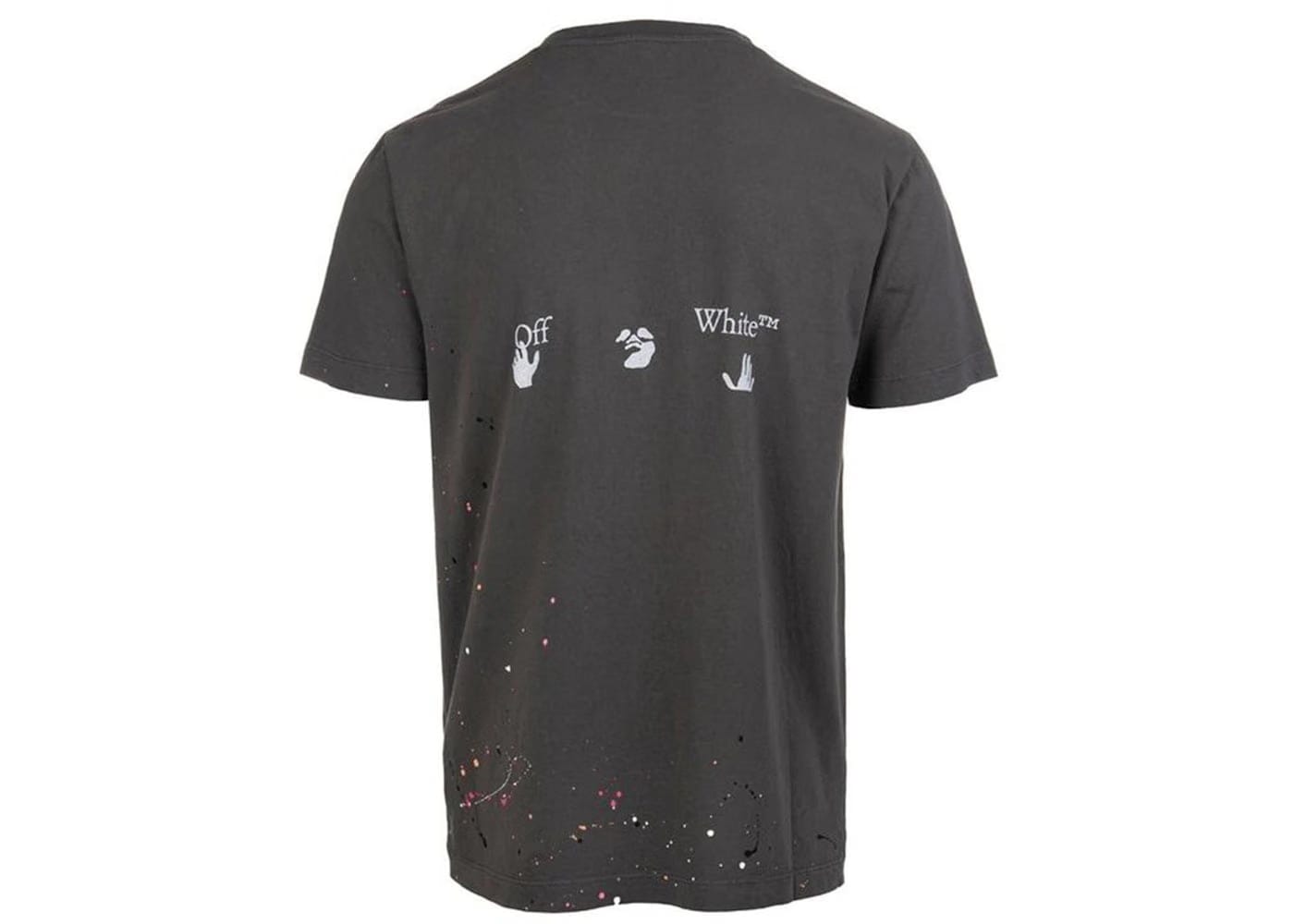 Off-White Vintage Paint Splatter Shorts-Sleeve T-Shirt Magnet White