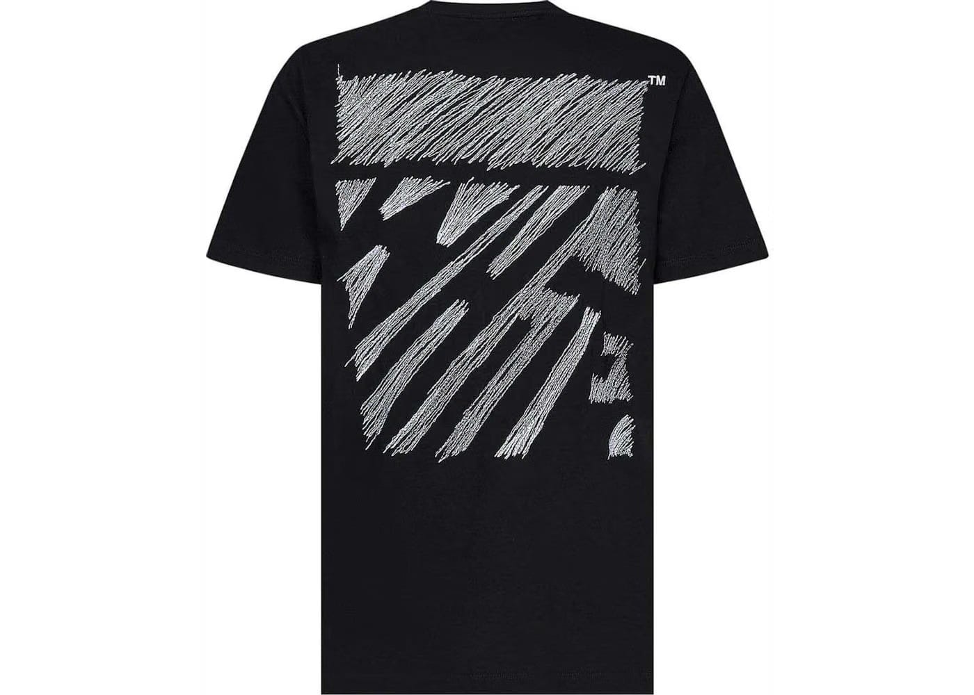 Off-White Scribble Diag Slim Shorts-Sleeve T-Shirt Black/White
