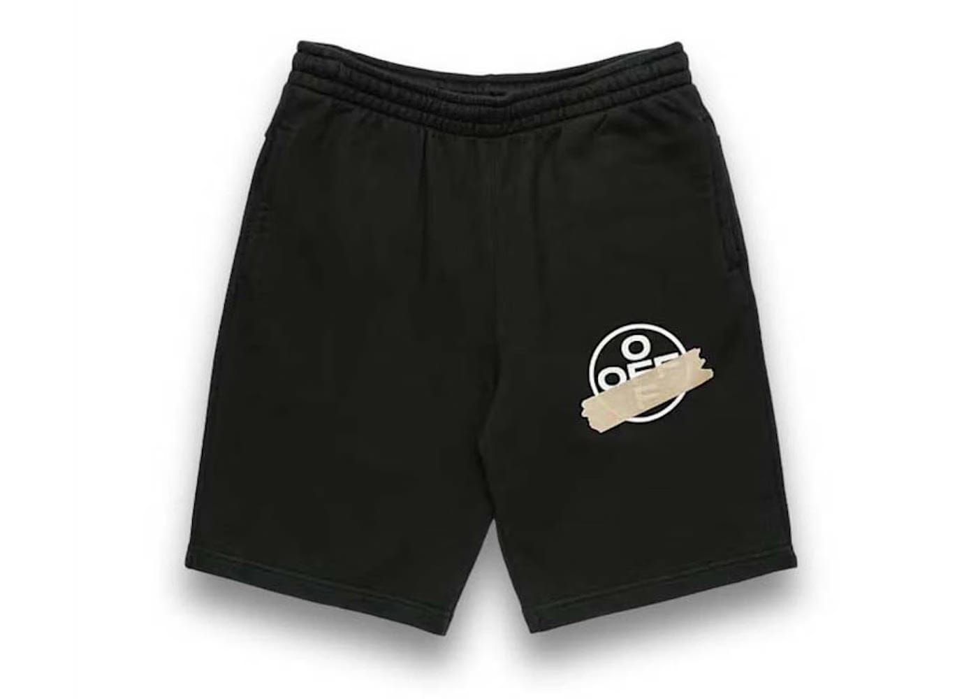 Off-White Tape Sweatshorts Black/Beige