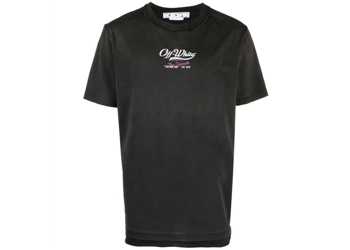 Off-White Wave Off Raw Slim Shorts-Sleeve T-Shirt Black/White