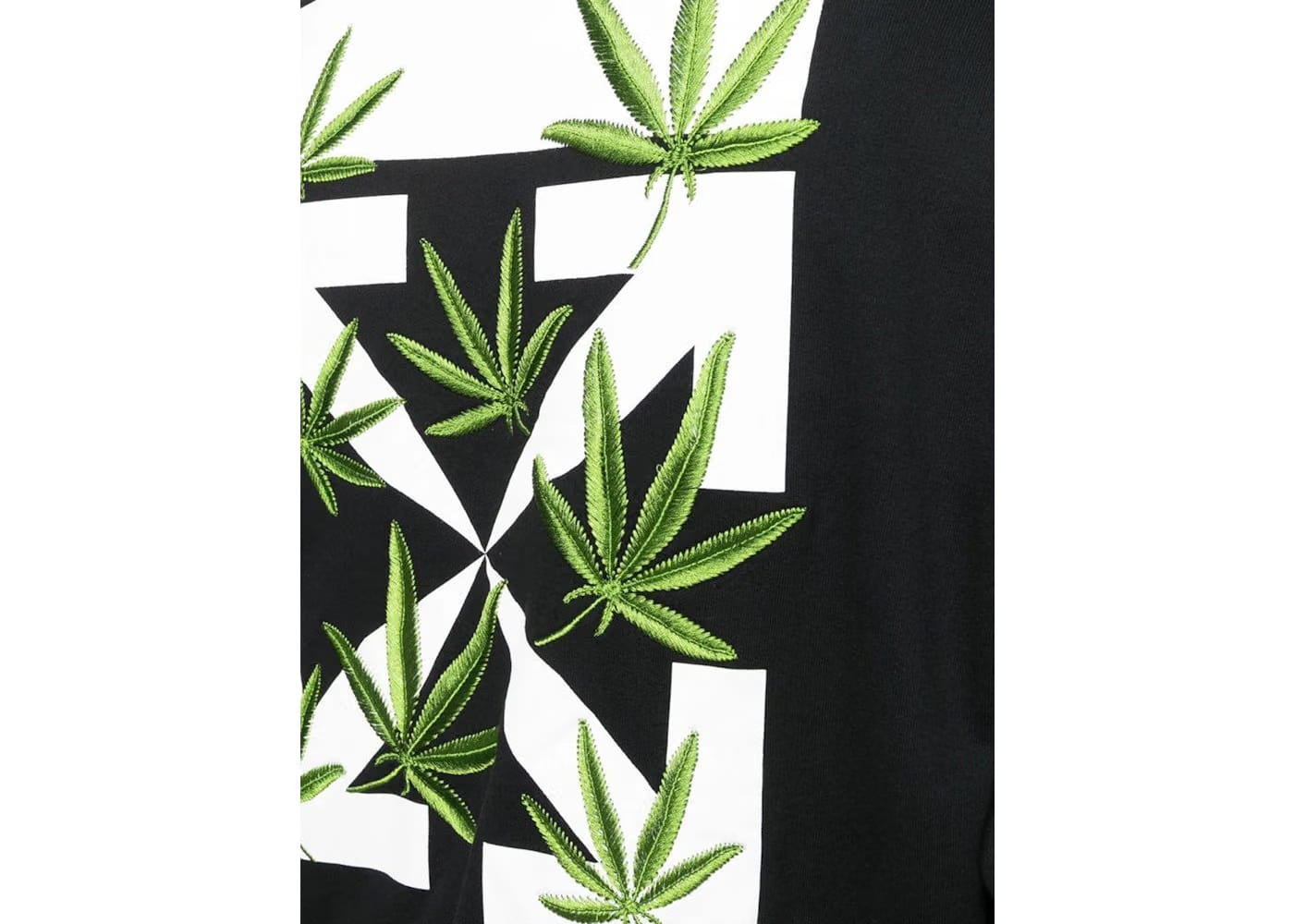 Off-White Weed Arrows Over Hoodie Black/Green