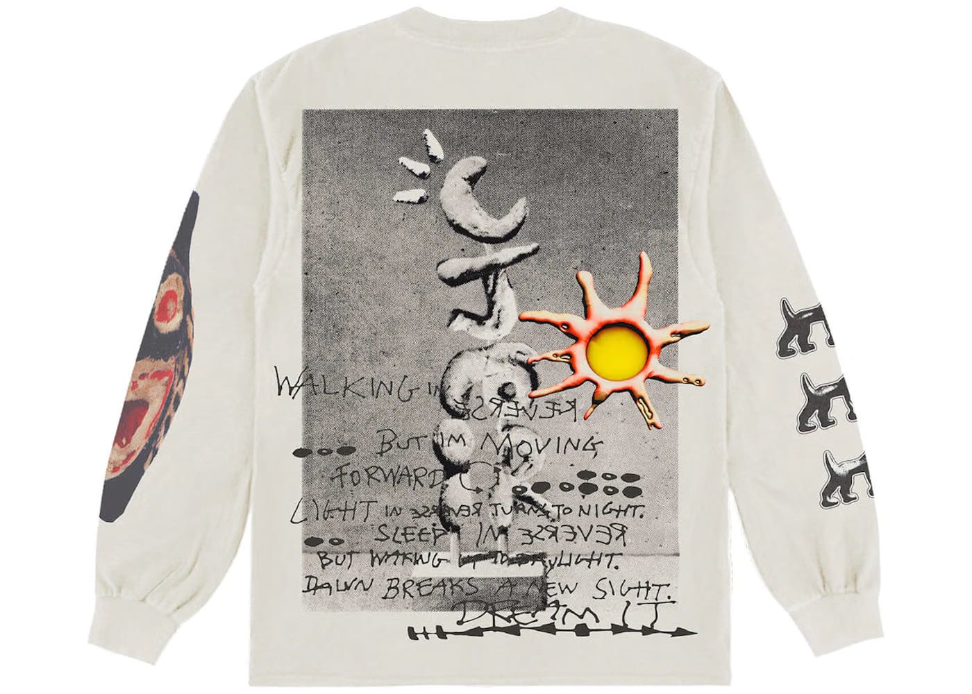 Travis Scott Air Records Long Sleeve T-Shirt Natural
