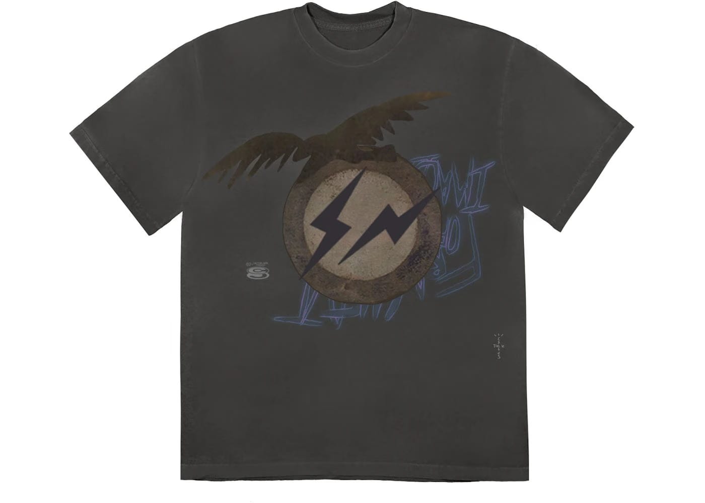 Travis Scott Cactus Jack For Fragment Create T-Shirt Washed Black