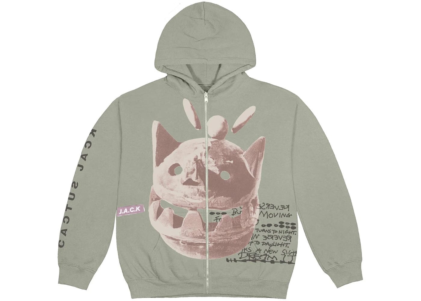 Travis Scott New Sight Zip Up Hoodie Olive