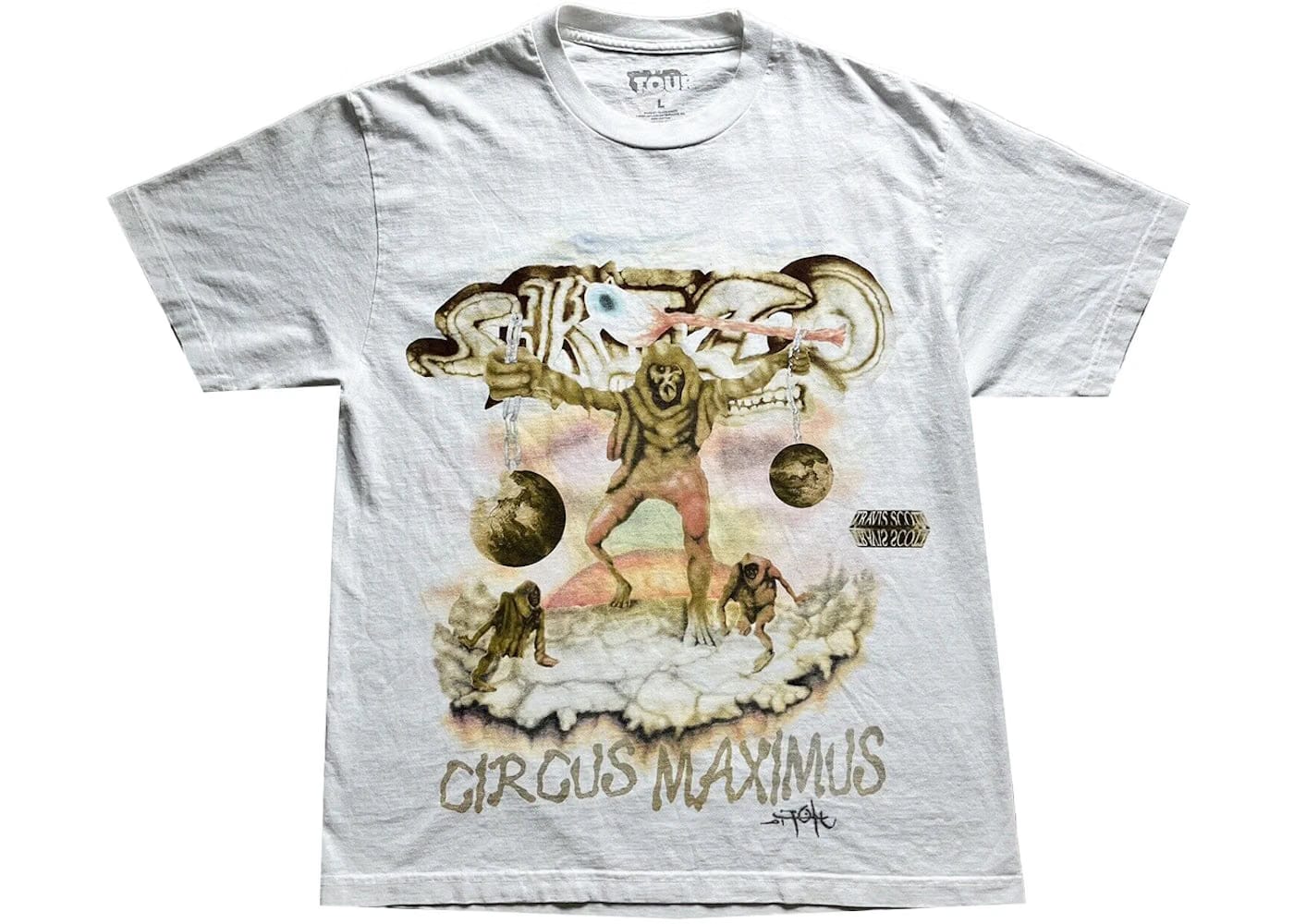 Travis Scott Utopia Tour Skitzo Circus Maximus T-Shirt White