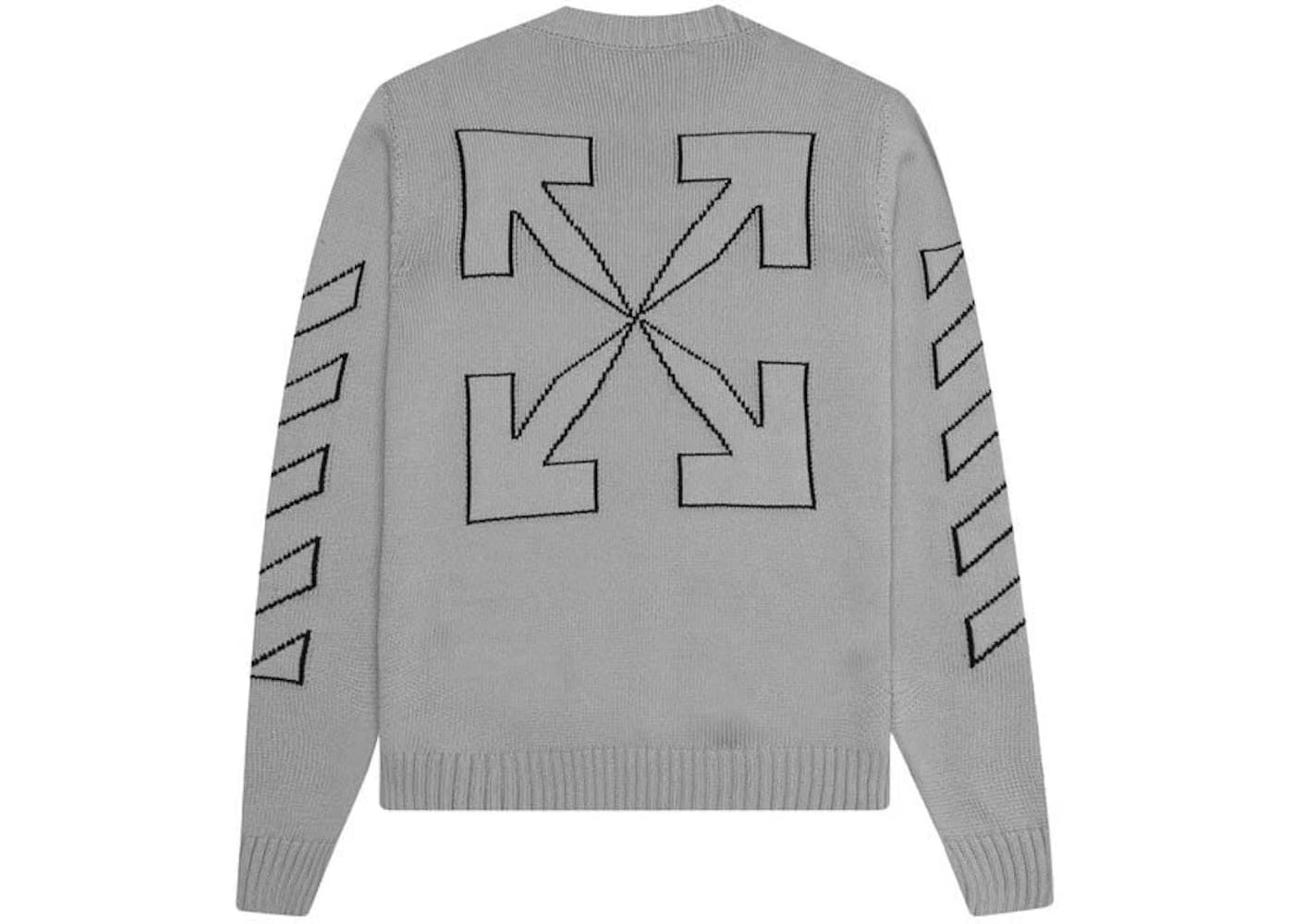 Off-White Diag Outline Knit Crewneck Medium Grey/Black