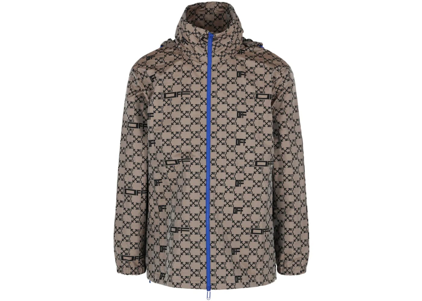 Off-White Monogram Allover Windbreaker Jacket Brown