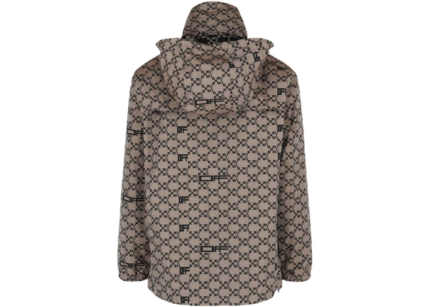 Off-White Monogram Allover Windbreaker Jacket Brown