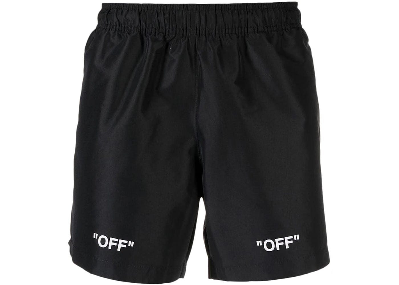 Off-White Off Logo Print Swim Shorts Black