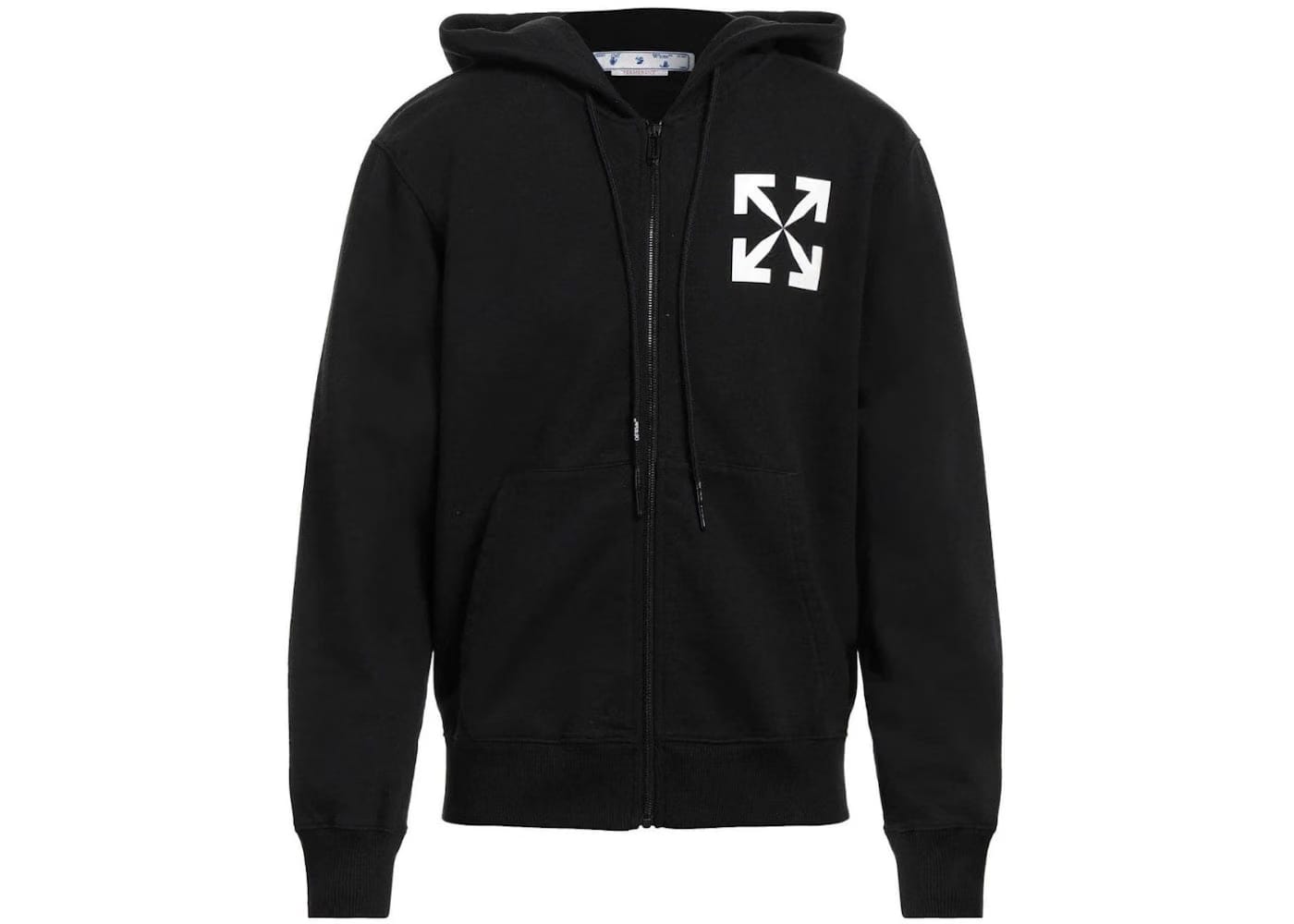 Off-White Single Arrow Slim Fit Zip-Up Hoodie Black