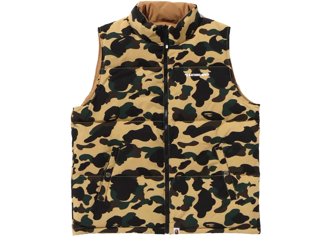 Bape 1St Camo Reversible Down Vest (Fw24) Yellow