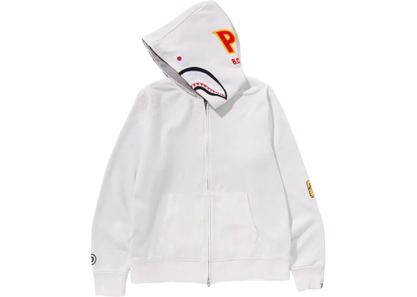 Bape 2Nd Shark Full Zip Hoodie White