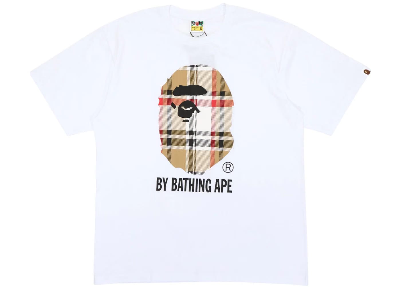 Bape A Bathing Ape Check By Bathing T-Shirt White/Beige