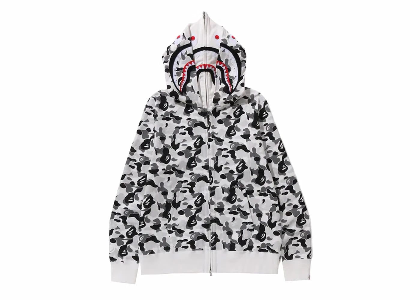 Bape Abc Camo Double Shark Full Zip Hoodie (Fw23) Grey