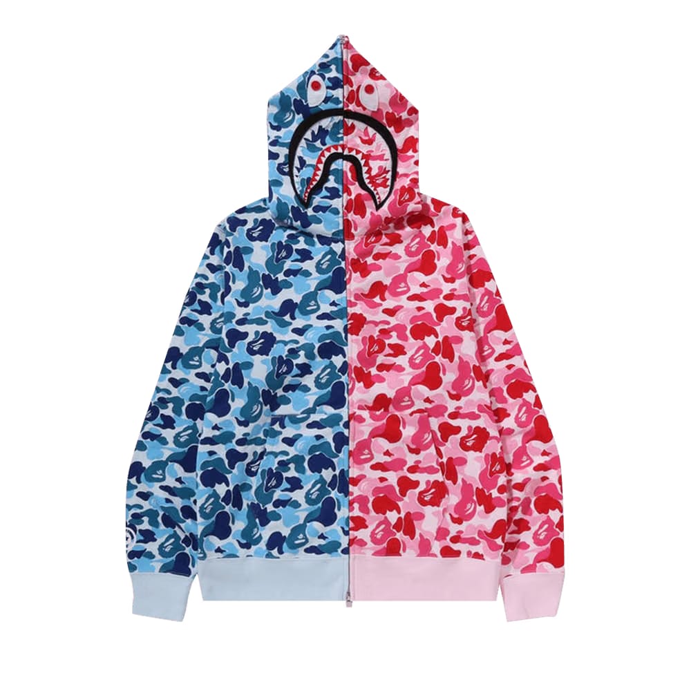 Bape Abc Camo Separate Shark Full Zip Hoodie Blue