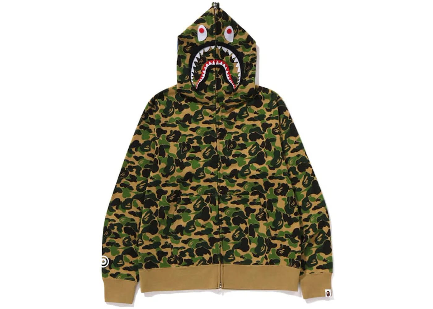 Bape Abc Camo Separate Shark Full Zip Hoodie Green
