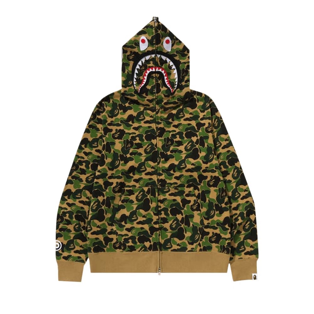 Bape Abc Camo Separate Shark Full Zip Hoodie Green