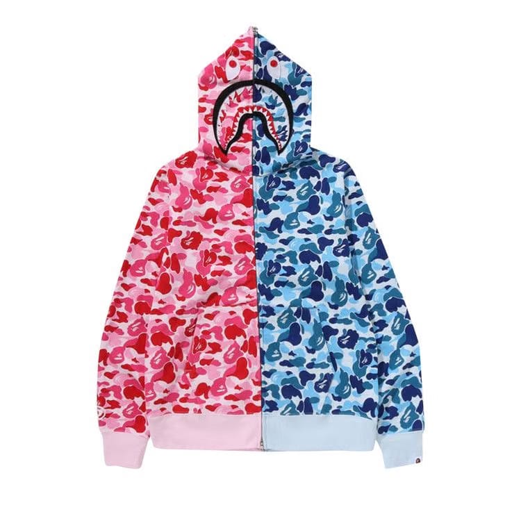 Bape Abc Camo Separate Shark Full Zip Hoodie Pink