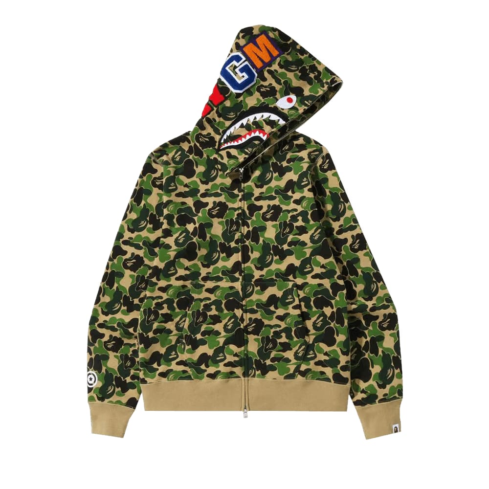 Bape Abc Camo Shark Full Zip Hoodie Green