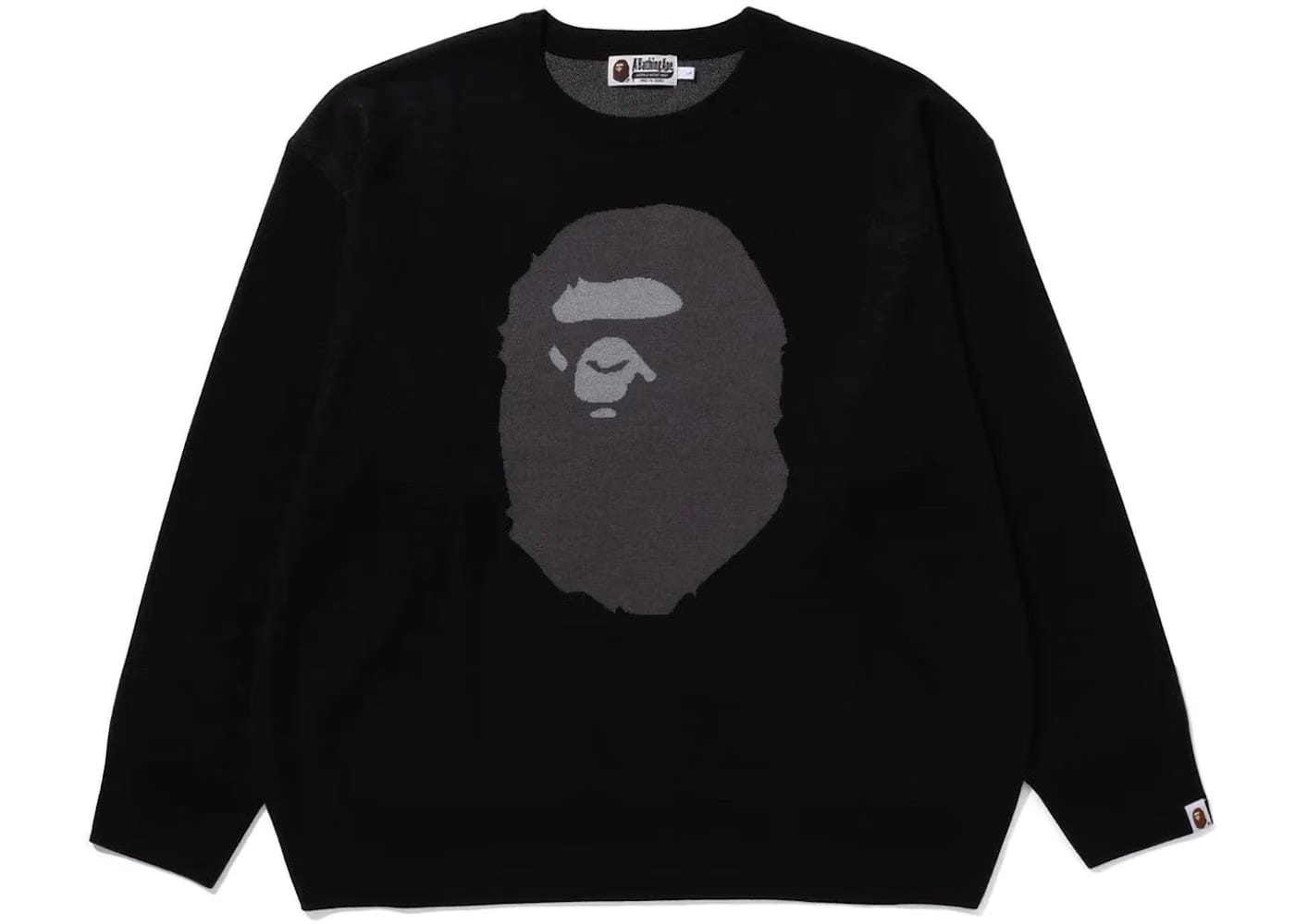 Bape Ape Head Jacquard Knit Sweater Black