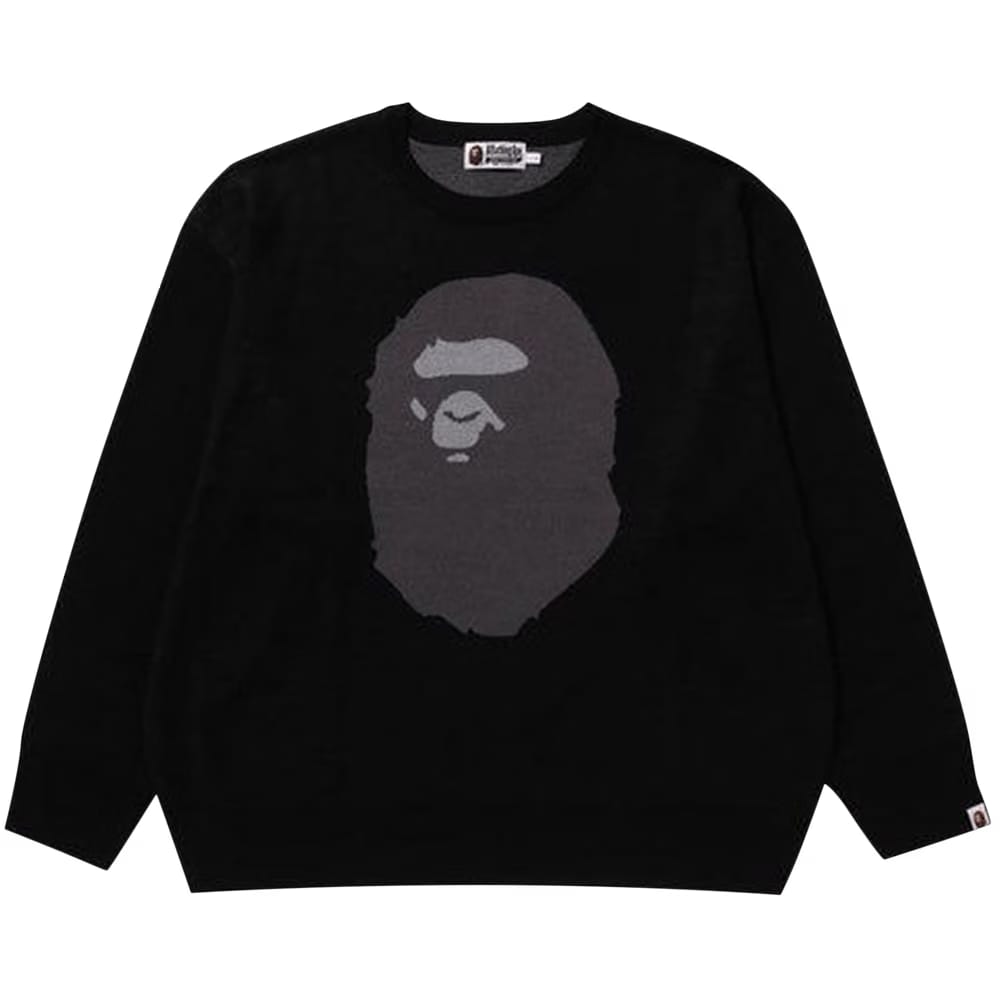 Bape Ape Head Jacquard Knit Sweater Black