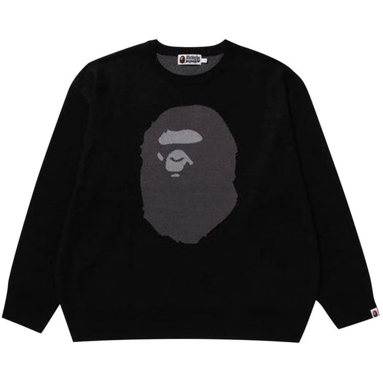 Bape Ape Head Jacquard Knit Sweater Black
