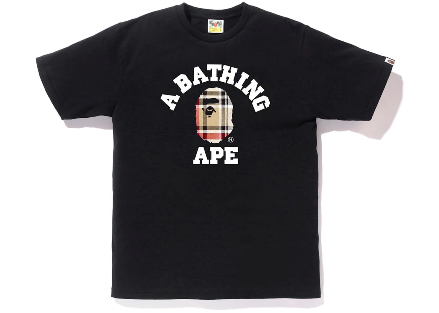 Bape Check College T-Shirt Black/Beige