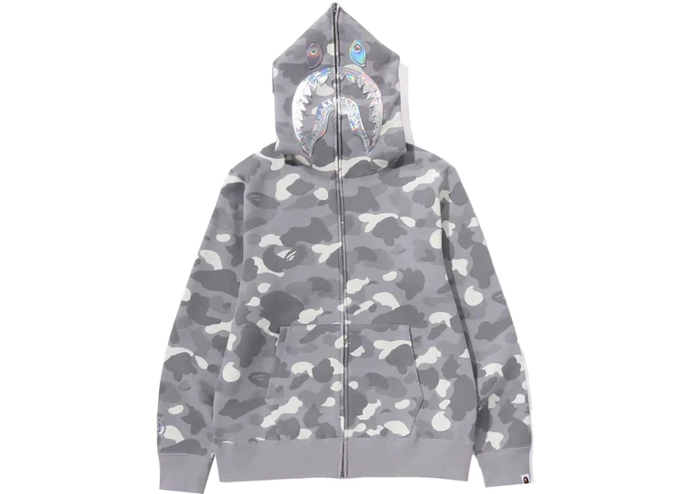Bape City Camo Shark Full Zip Hoodie (Ss24) Gray