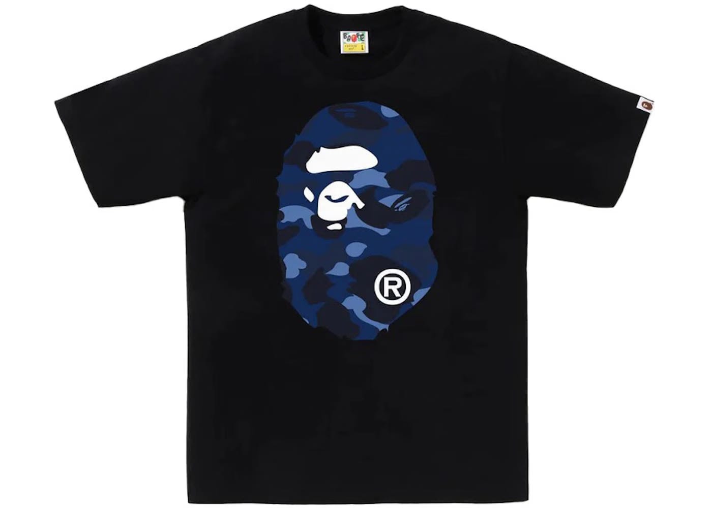 Bape Color Camo Big Ape Head T-Shirt Black/Navy