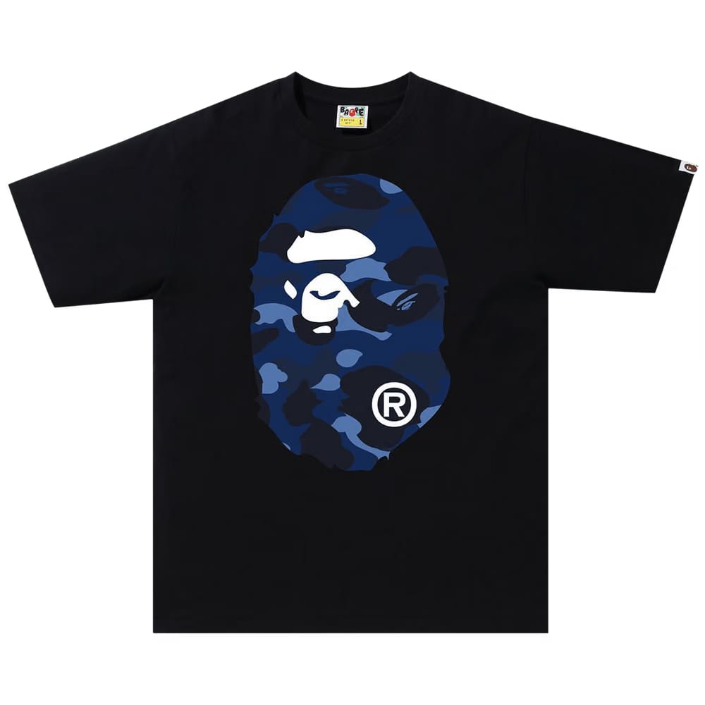 Bape Color Camo Big Ape Head T-Shirt Black/Navy