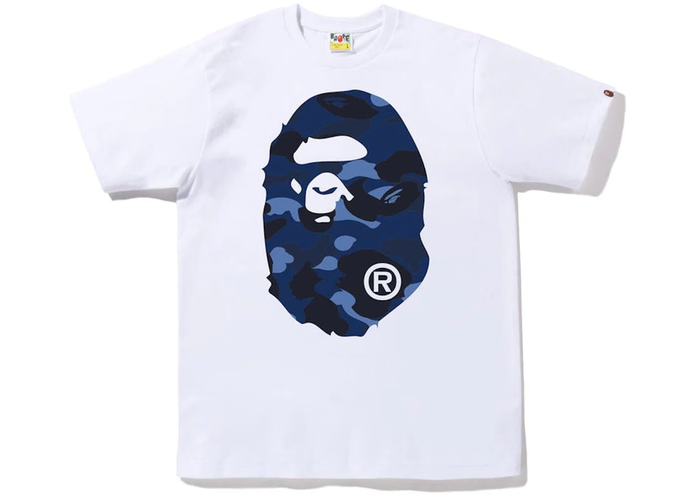 Bape Color Camo Big Ape Head T-Shirt White Blue