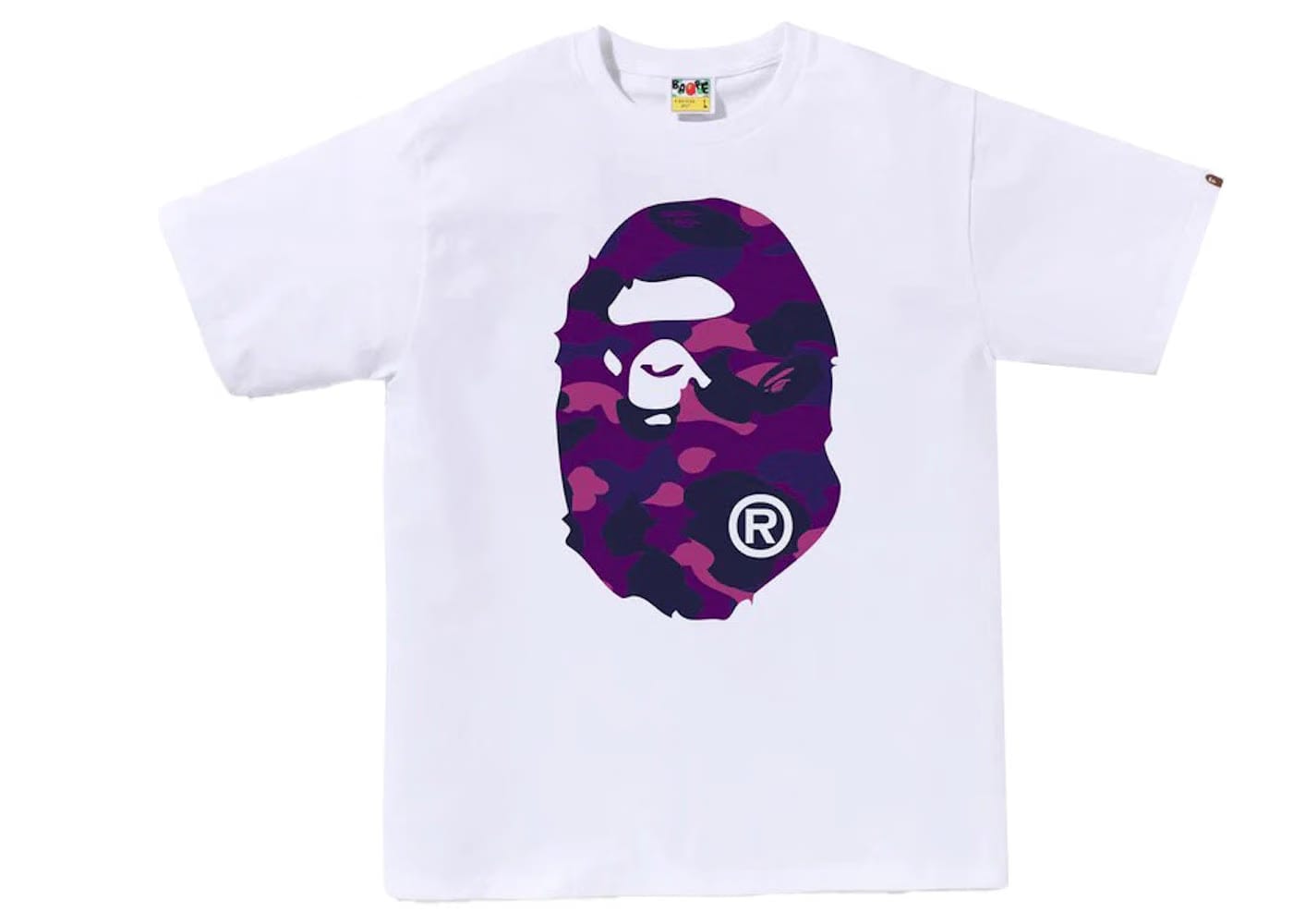 Bape Color Camo Big Ape Head T-Shirt White/Purple