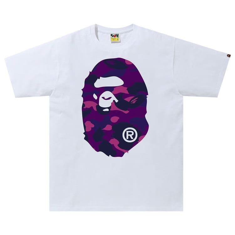 Bape Color Camo Big Ape Head T-Shirt White/Purple