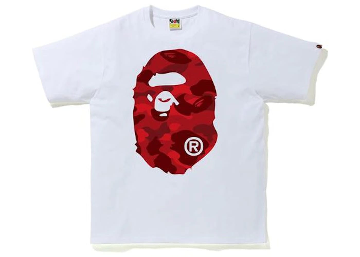 Bape Color Camo Big Ape Head T-Shirt White/Red