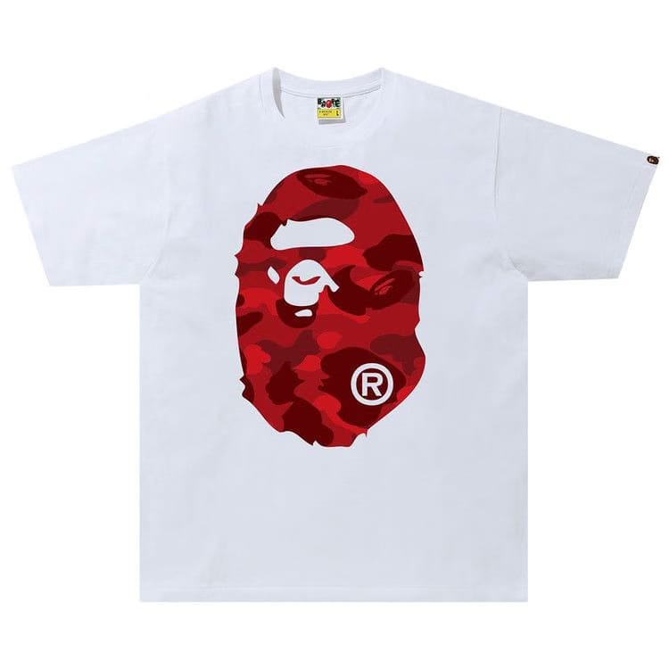 Bape Color Camo Big Ape Head T-Shirt White/Red