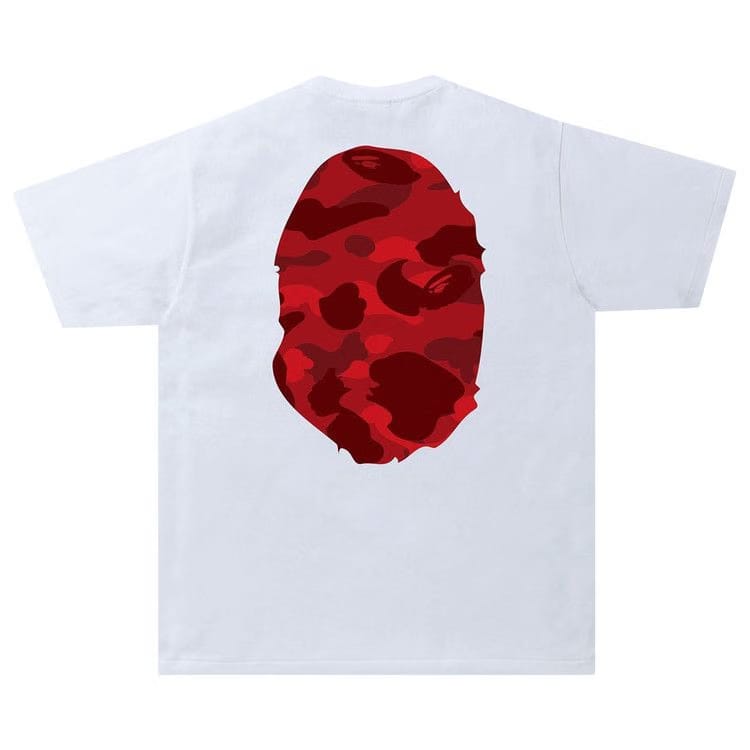 Bape Color Camo Big Ape Head T-Shirt White/Red