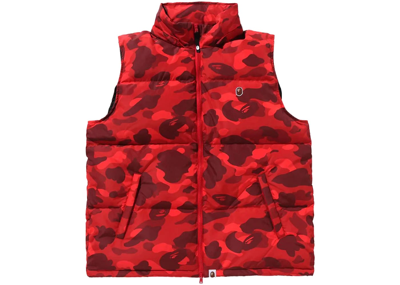 Bape Color Camo Down Vest Red