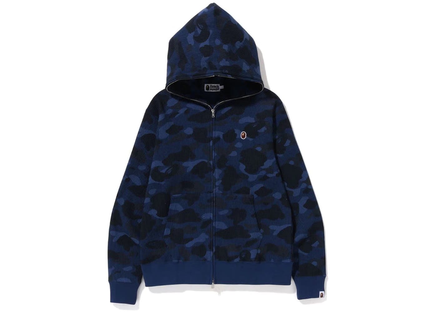 Bape Color Camo Thermal Full Zip Hoodie Navy
